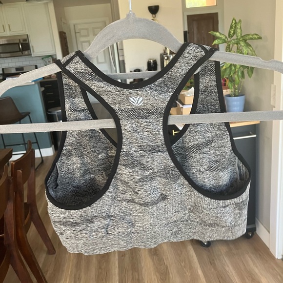 Gray/black razor back sports bra. - Picture 2 of 2